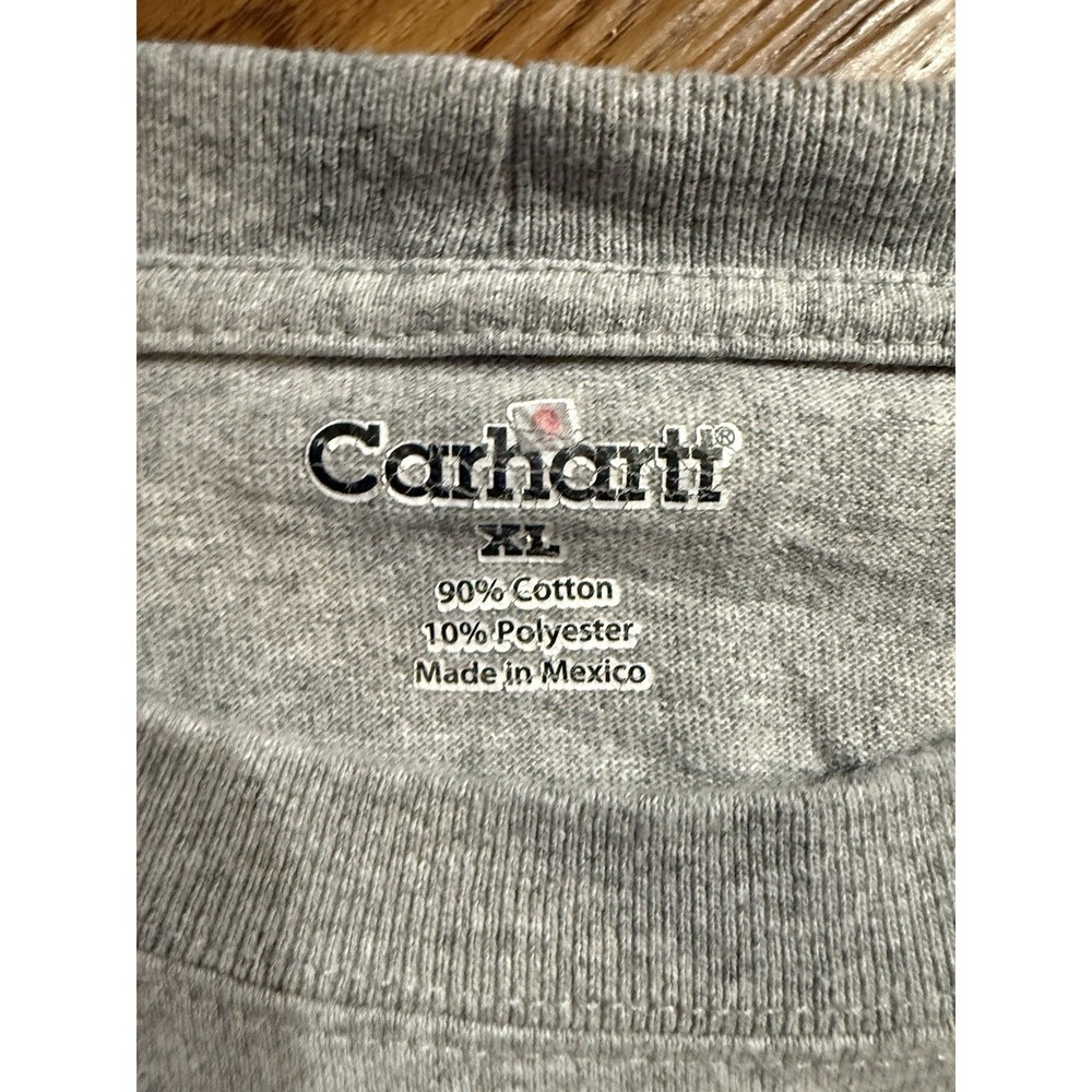 Carhartt Shirt Mens XL Work-Dry Gray Workwear Logo Short Sleeve - Picture 5 of 5